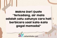 Makna Dari Quote "Terkadang, air mata adalah satu-satunya cara hati berbicara saat kata-kata gagal memadai"