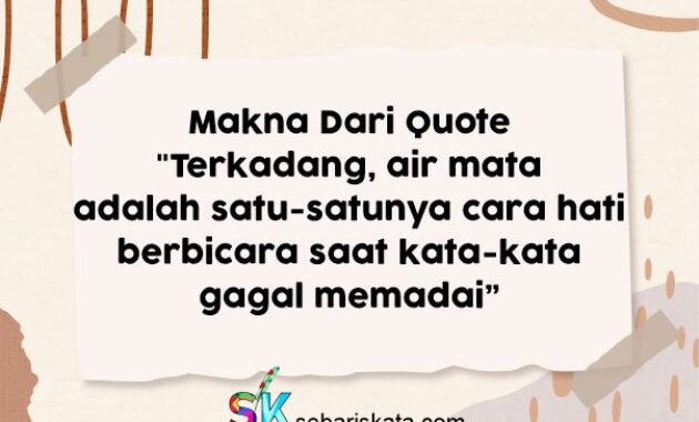 Makna Dari Quote "Terkadang, air mata adalah satu-satunya cara hati berbicara saat kata-kata gagal memadai"