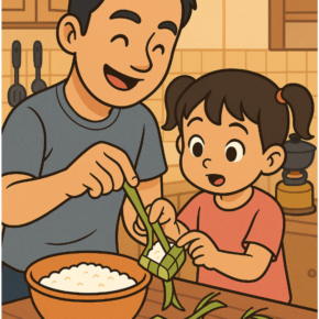 Nikmatnya Ketupat Lebaran Buatan Bapak_alineaku